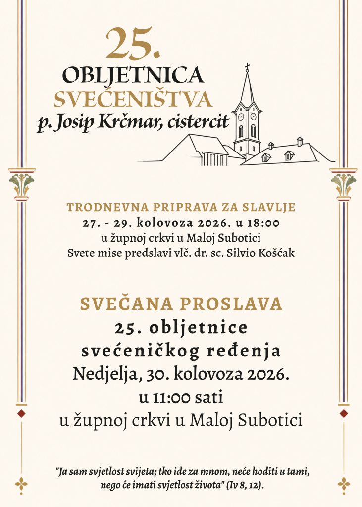 25. obljetnica svećeništva p. Josipa Krčmara, cistercita