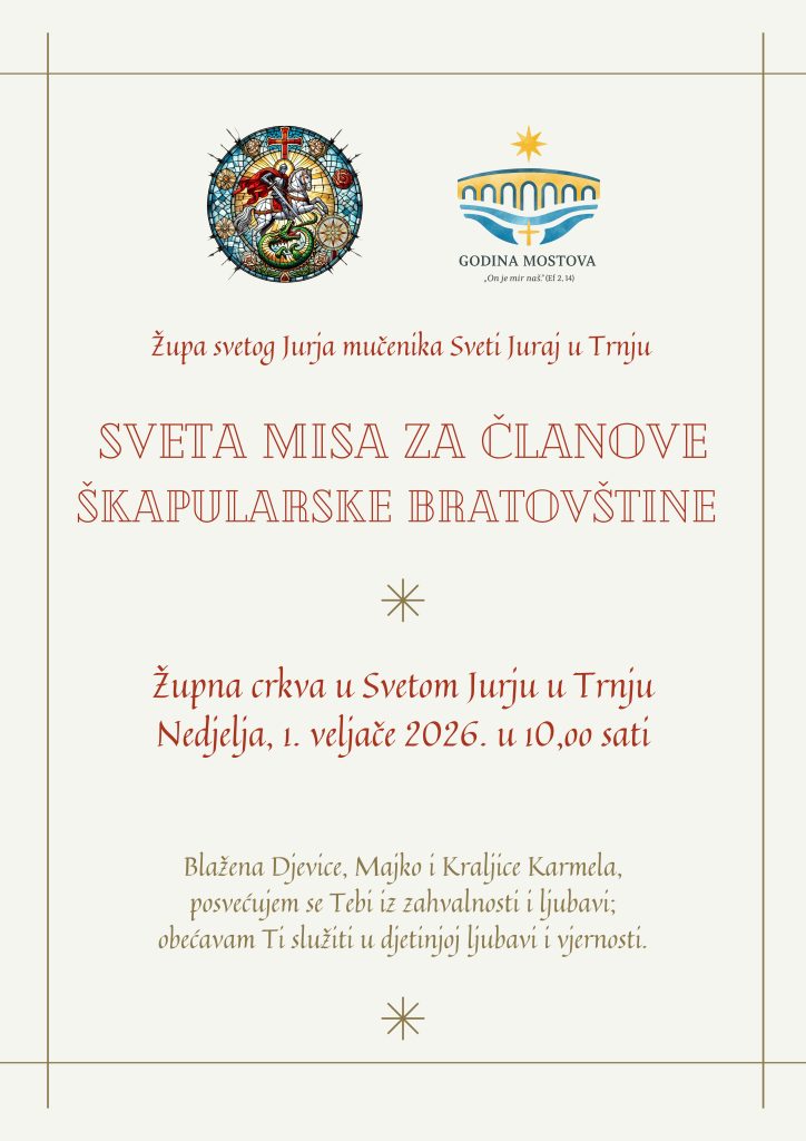 Sveta misa za članove Škapularske bratovštine 1. veljače