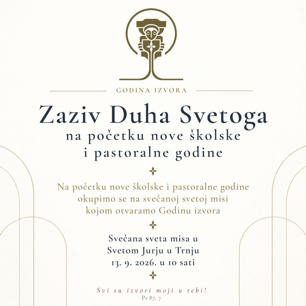 Zaziv Duha Svetoga – početak Godine izvora